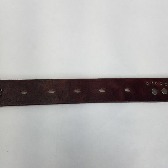 Old Trend Floral Breeze Leather Belt Women's S 31"-35" Cognac Brown Studded Leaf - Picture 13 of 16